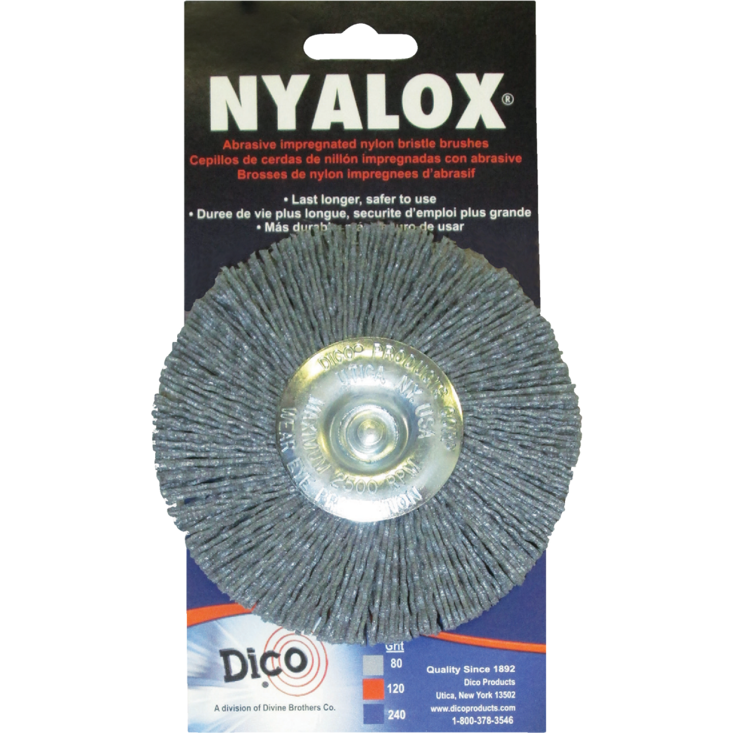 Dico Nyalox 4 In. Grey Coarse Drill-Mounted Brush Image 1