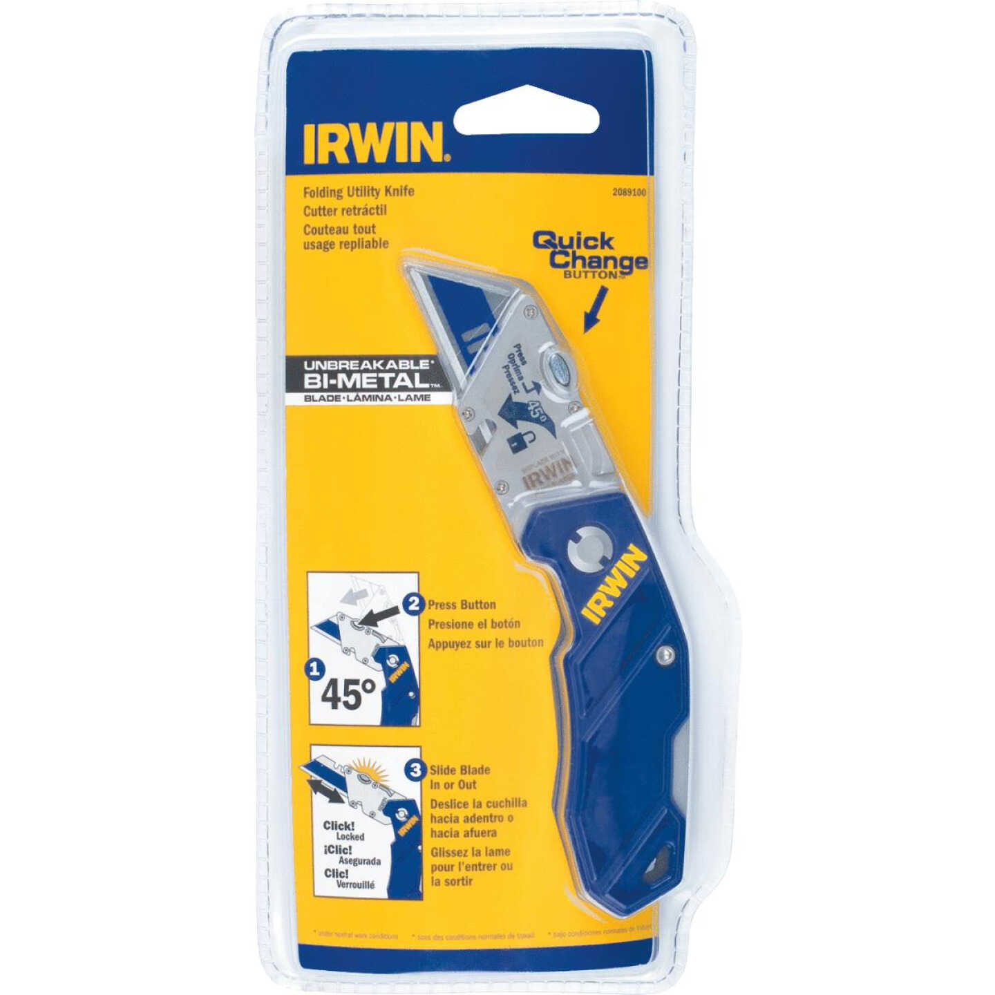 Irwin Lockback Retractable Folding Utility Knife Image 1