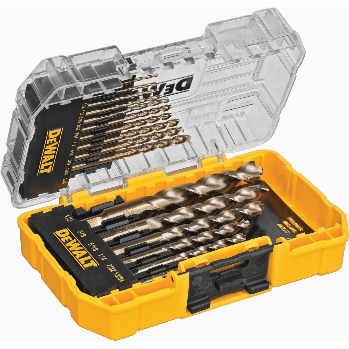 DEWALT XP16-Piece Titanium Pilot Point Drill Bit Set, 1/16 In. thru 1/2 In. Image 1