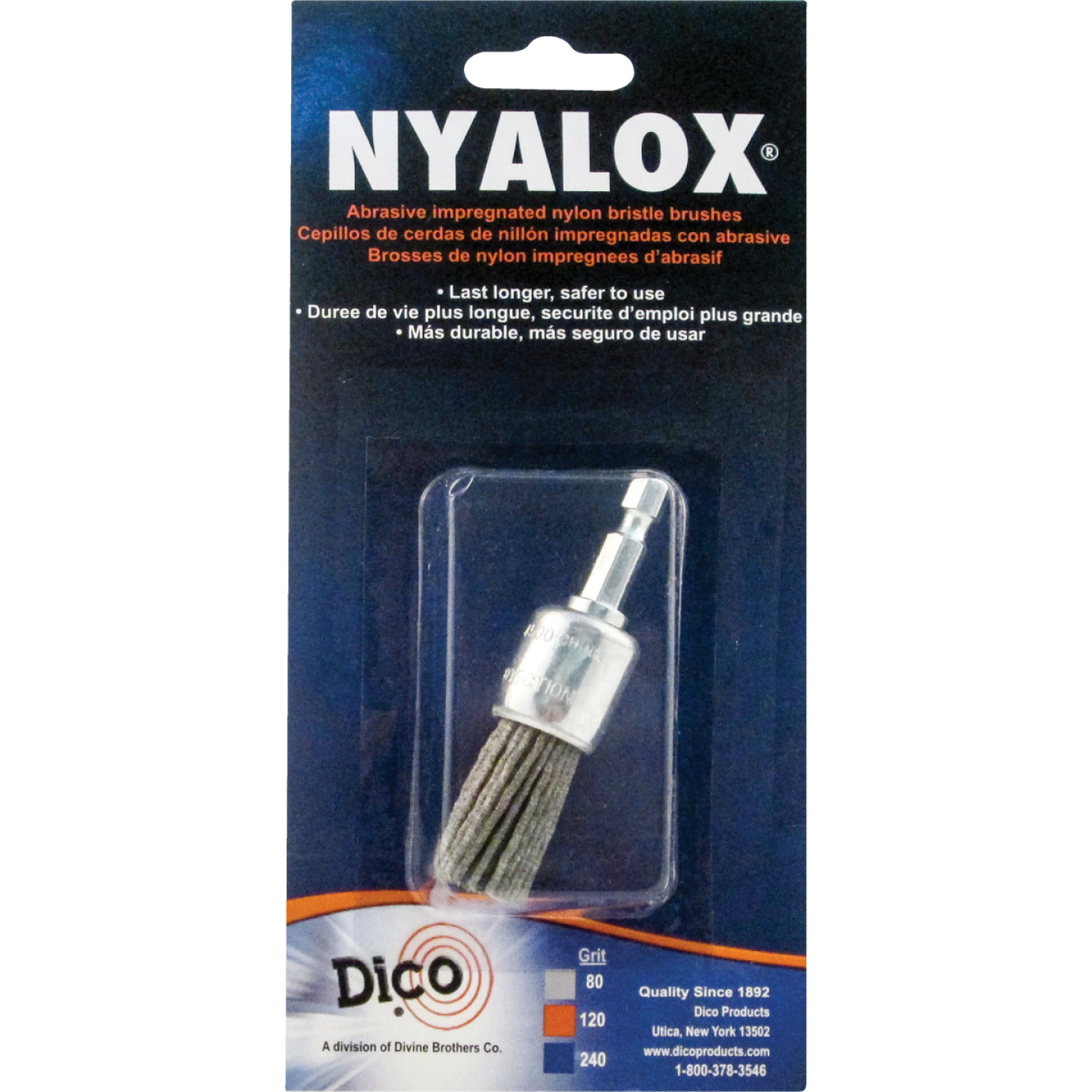 Dico Nyalox 3/4 In. Grey Coarse Drill-Mounted Brush Image 1