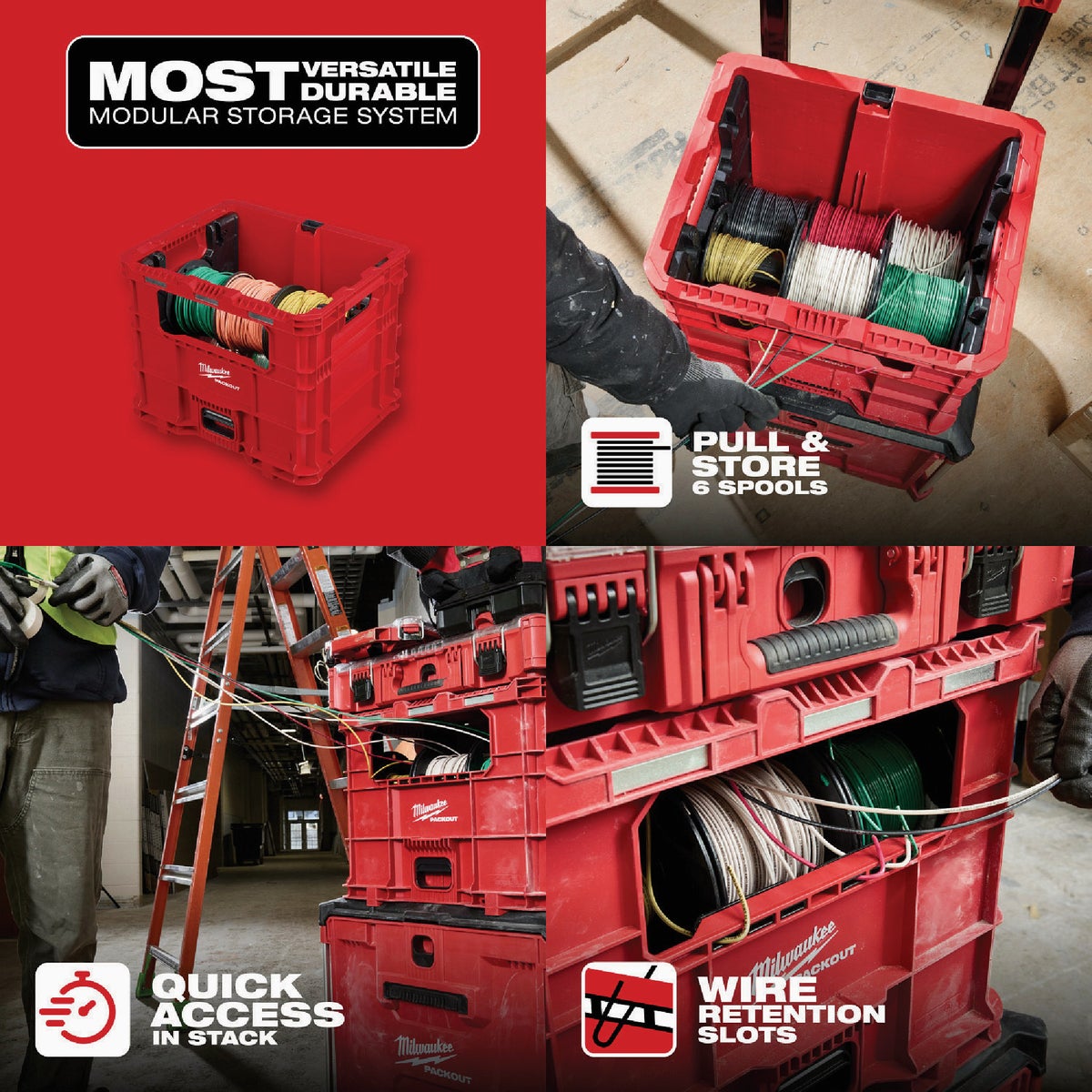 Milwaukee PACKOUT XL Wire Pulling Crate Image 6