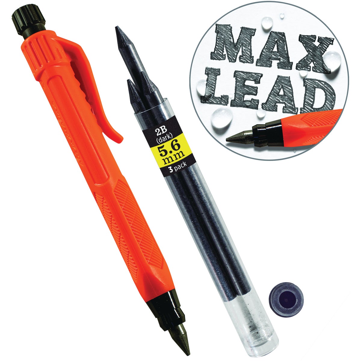 Rite in the Rain 5.6 mm Gravity-Fed Lead Holder Pencil, Orange Image 1