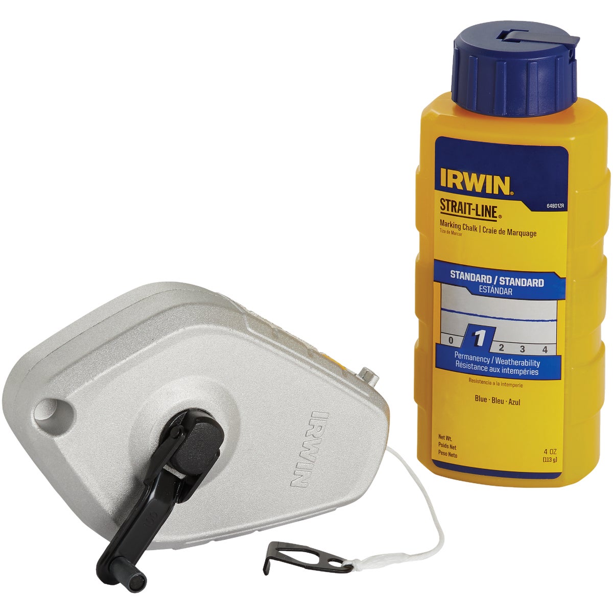 Irwin STRAIT-LINE 100 Ft. Classic Chalk Line Reel and Chalk, Blue Image 7