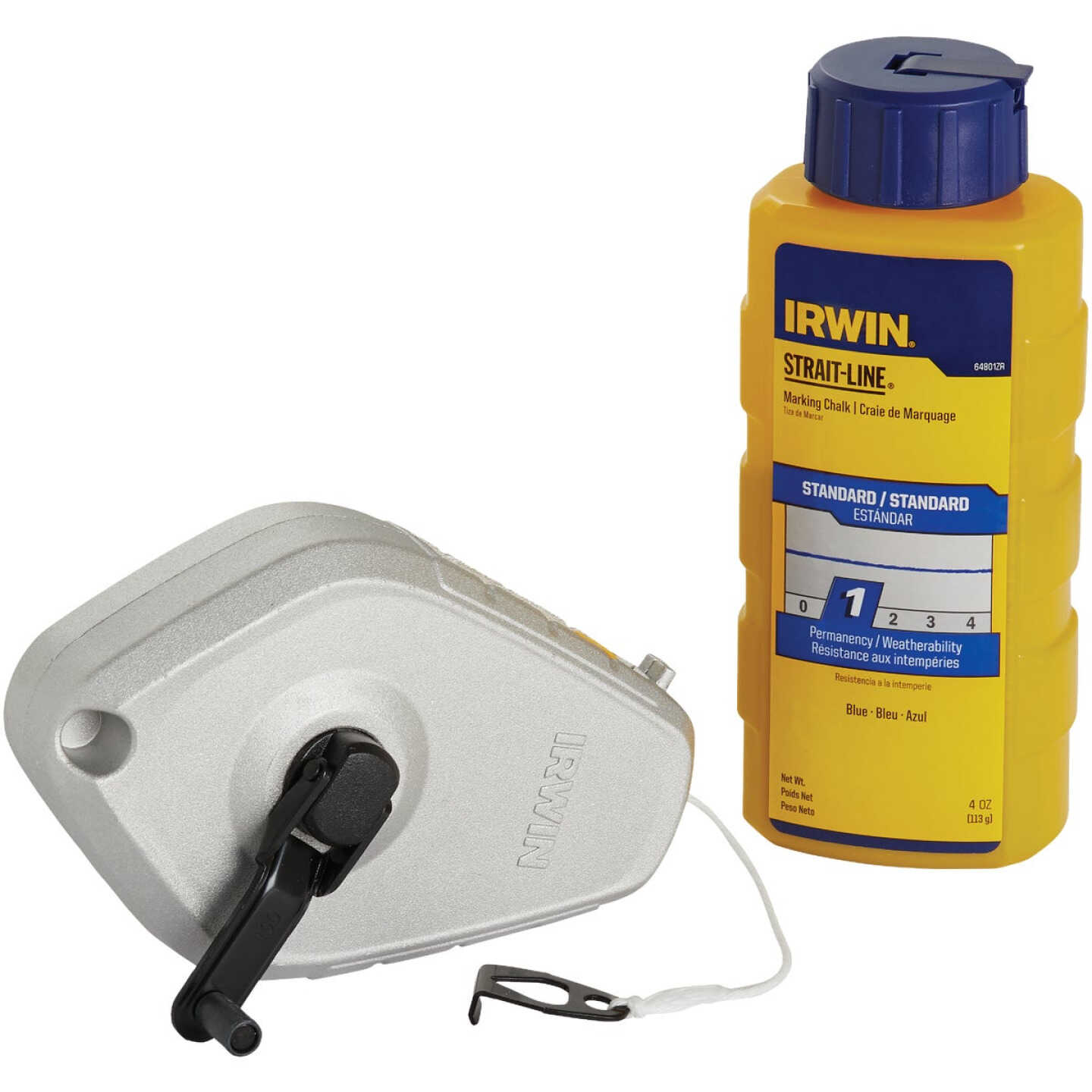 Irwin STRAIT-LINE 100 Ft. Classic Chalk Line Reel and Chalk, Blue Image 7