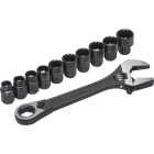 Crescent 8 In. Pass-Thru Adjustable Wrench & Spline Socket Set (11-Piece) Image 1