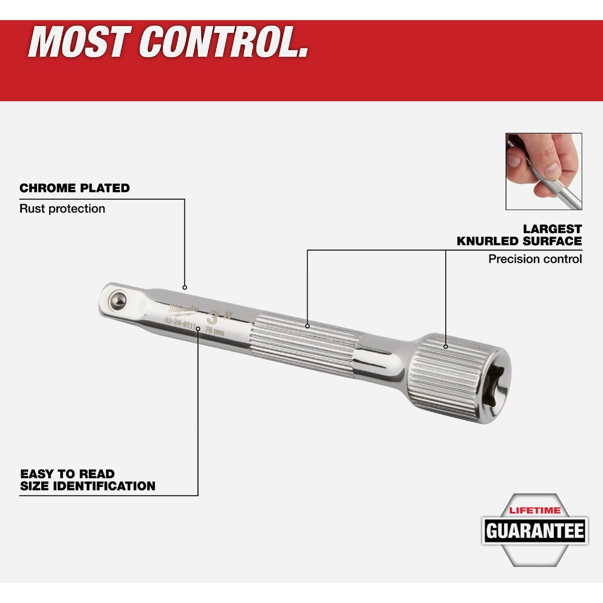 Milwaukee 1/4 In. Drive 6 In. Socket Extension Image 6