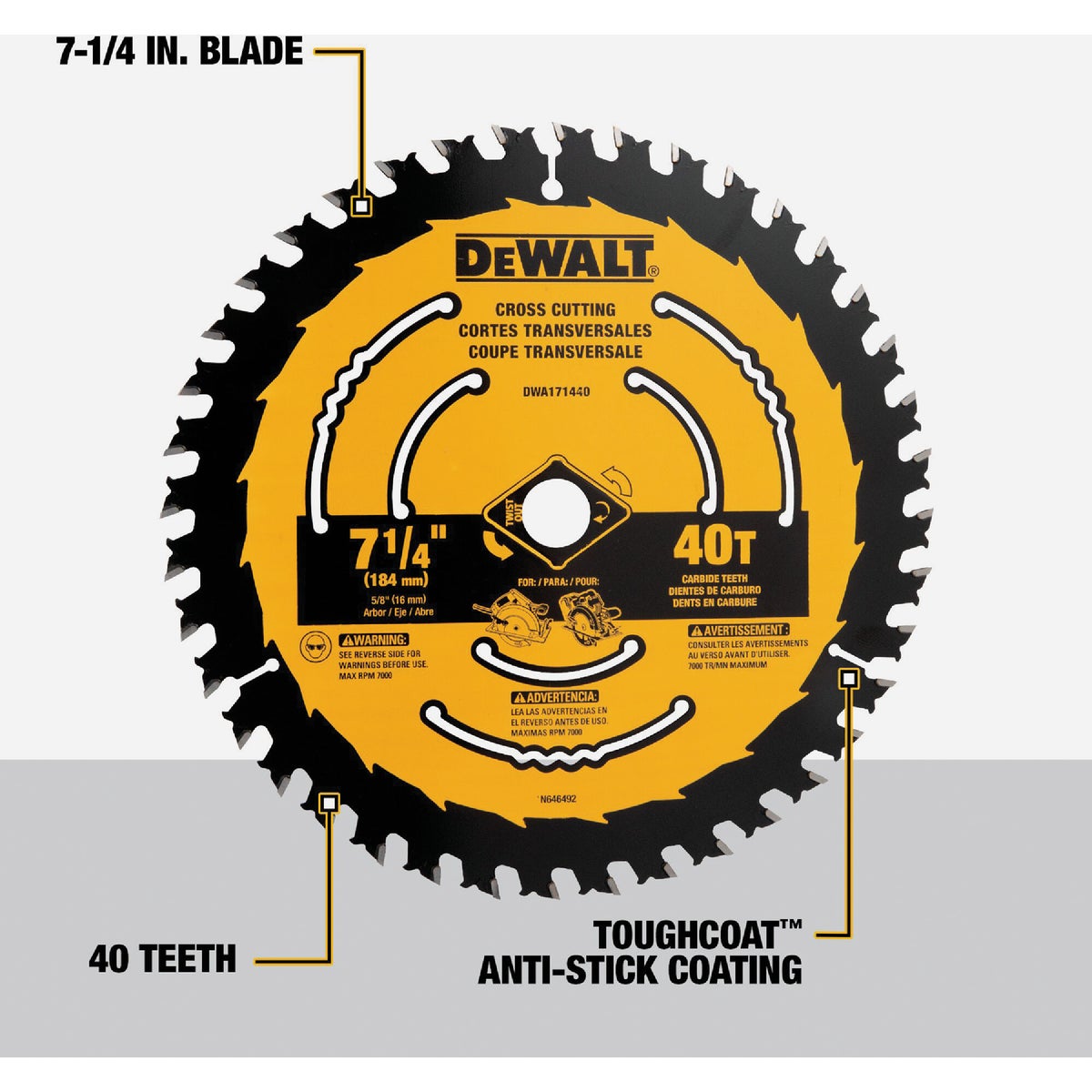 DEWALT 7-1/4 In. 40-Tooth Circular Saw Blade Image 2