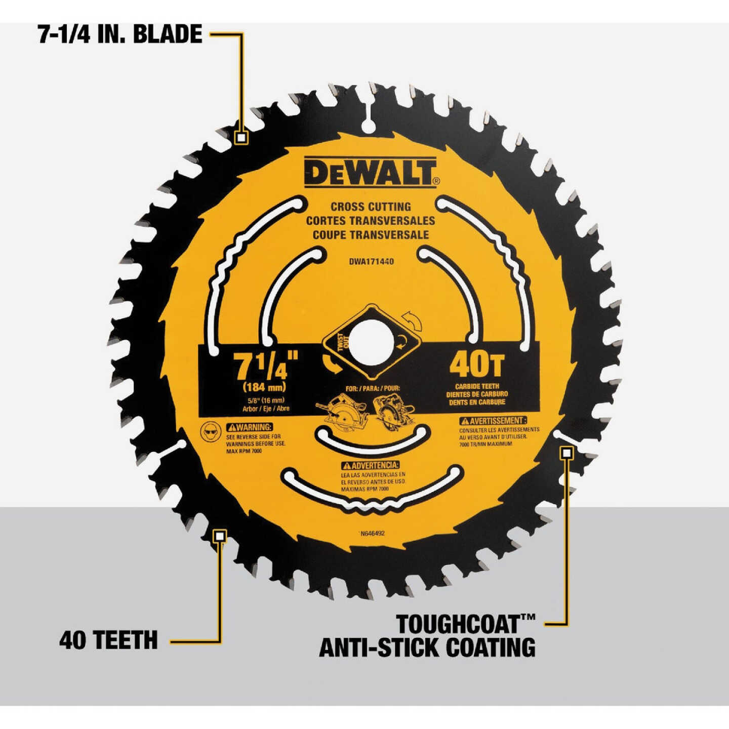 DEWALT 7-1/4 In. 40-Tooth Circular Saw Blade Image 2