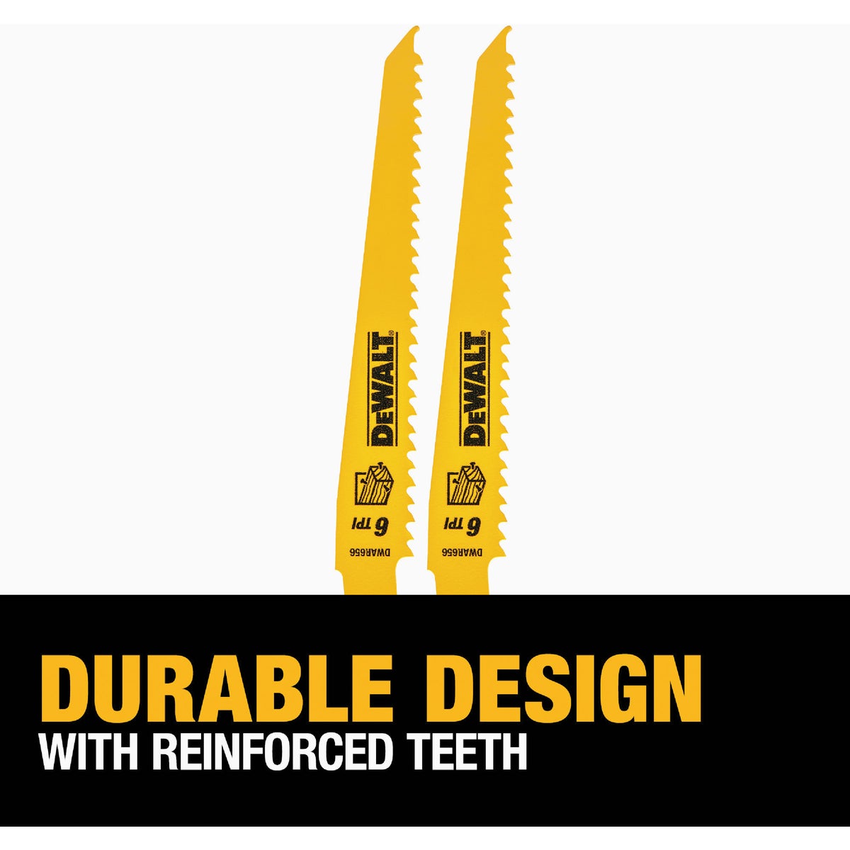 DEWALT 6 In. 6 TPI Taper Back Bi-Metal Reciprocating Saw Blade (2-Pack) Image 4