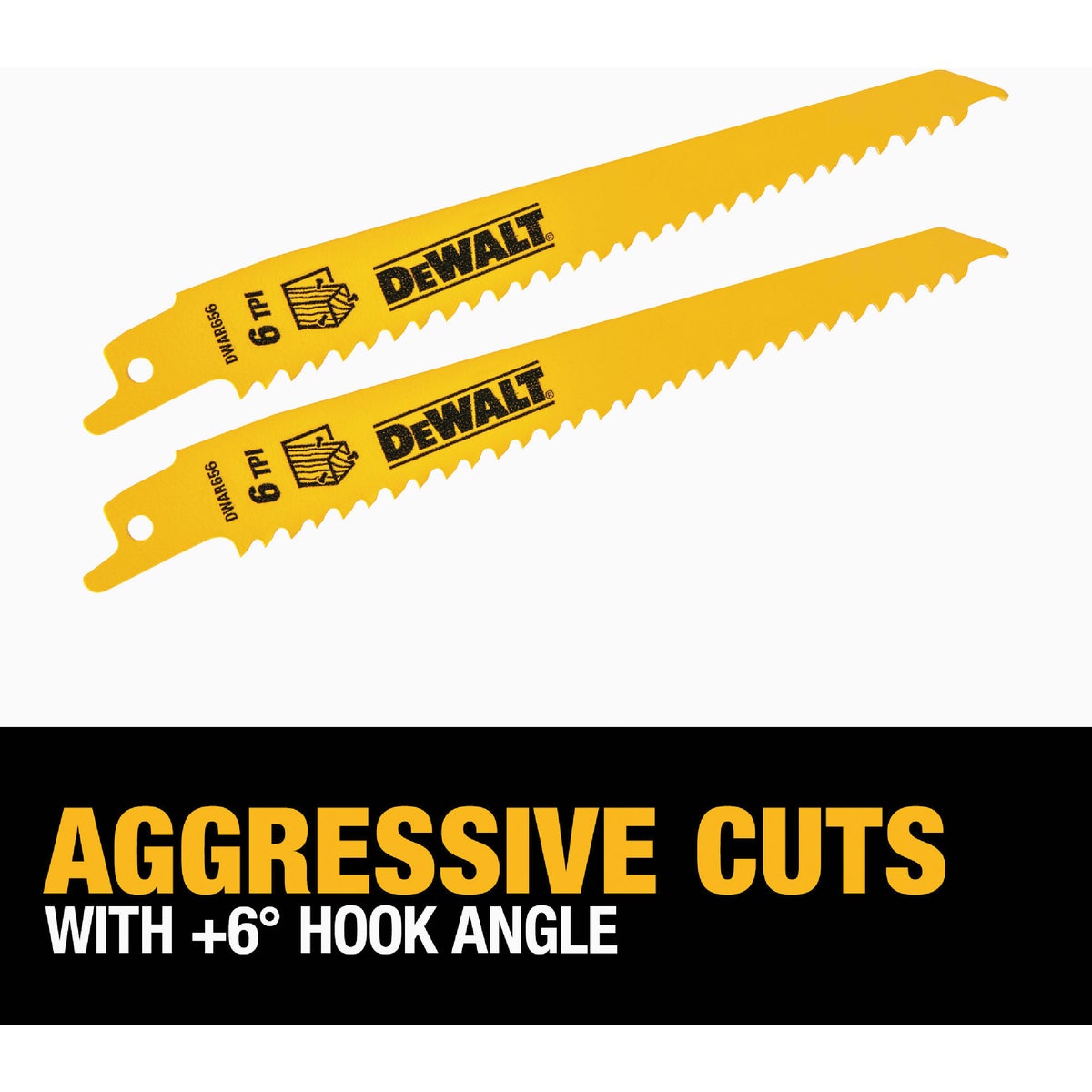 DEWALT 6 In. 6 TPI Taper Back Bi-Metal Reciprocating Saw Blade (2-Pack) Image 3