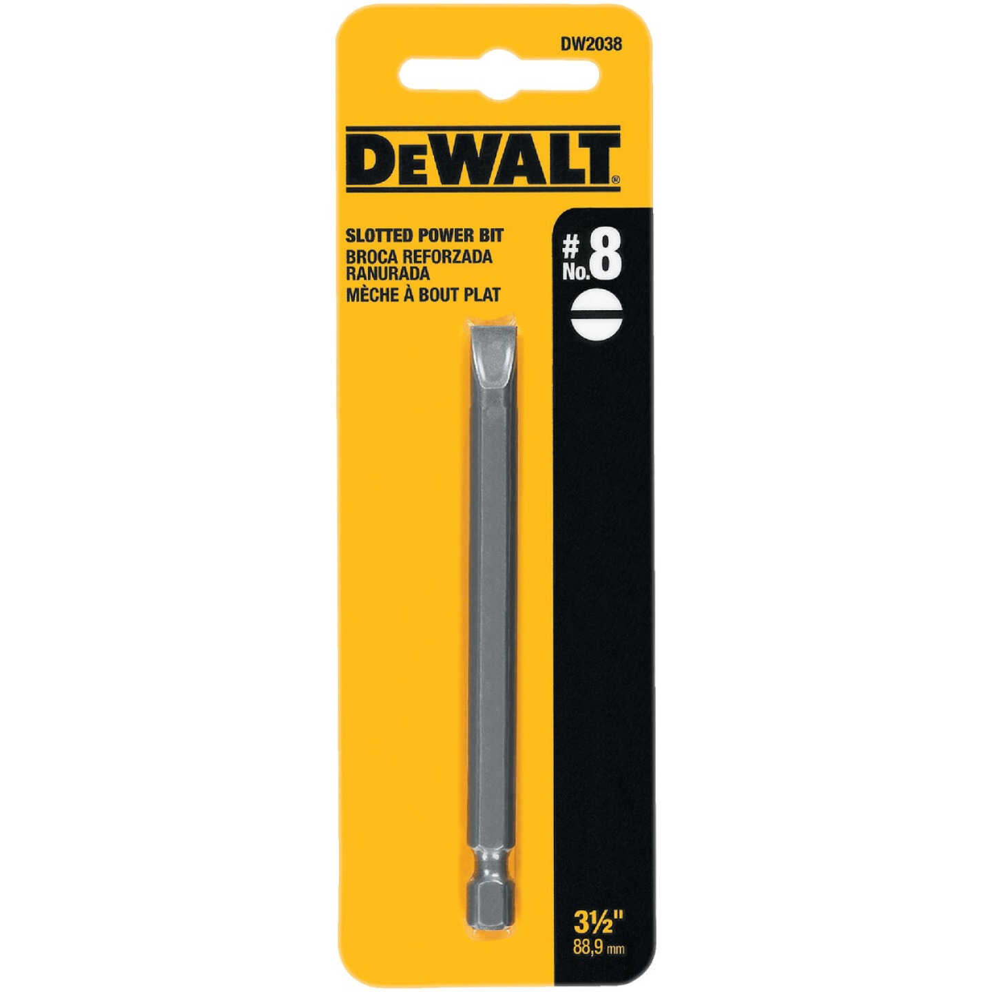 DEWALT Slotted #8 3-1/2 In. 1/4 In. Power Screwdriver Bit Image 1