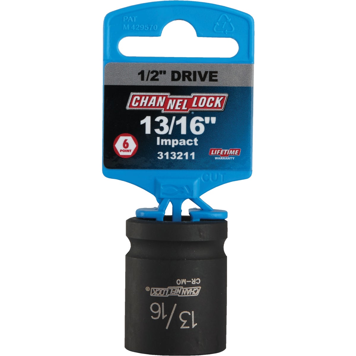 Channellock 1/2 In. Drive 13/16 In. 6-Point Shallow Standard Impact Socket Image 2