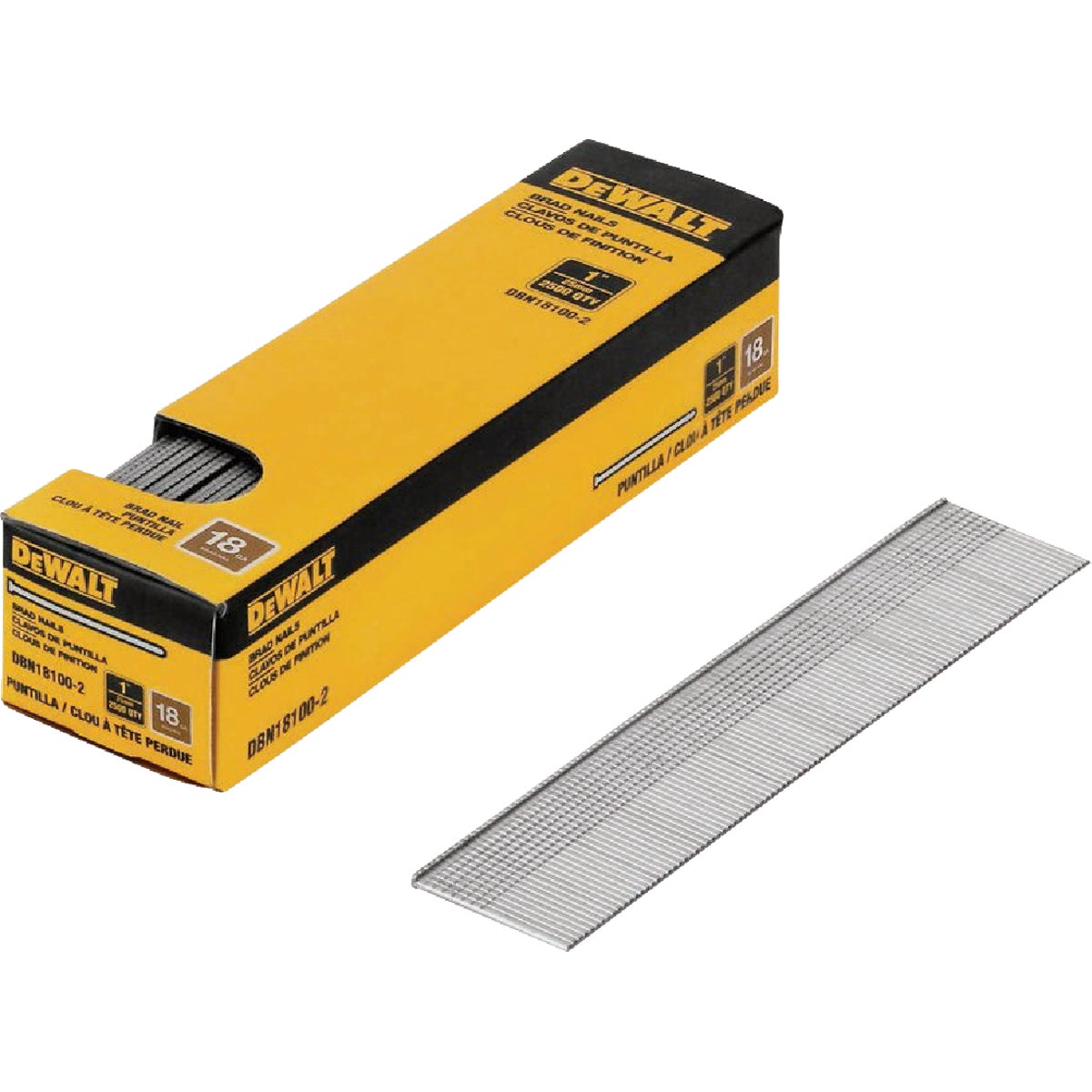 DEWALT 1 In. 18-Gauge Coated Brad Nails (2500 Ct.)