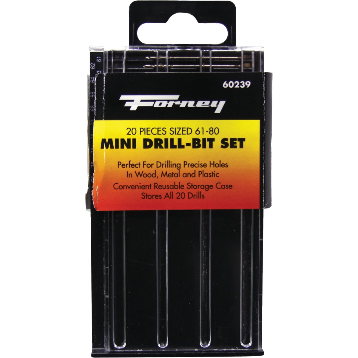 Forney 20-Piece Mini Drill Bit Set, 61 thru 80 Image 1