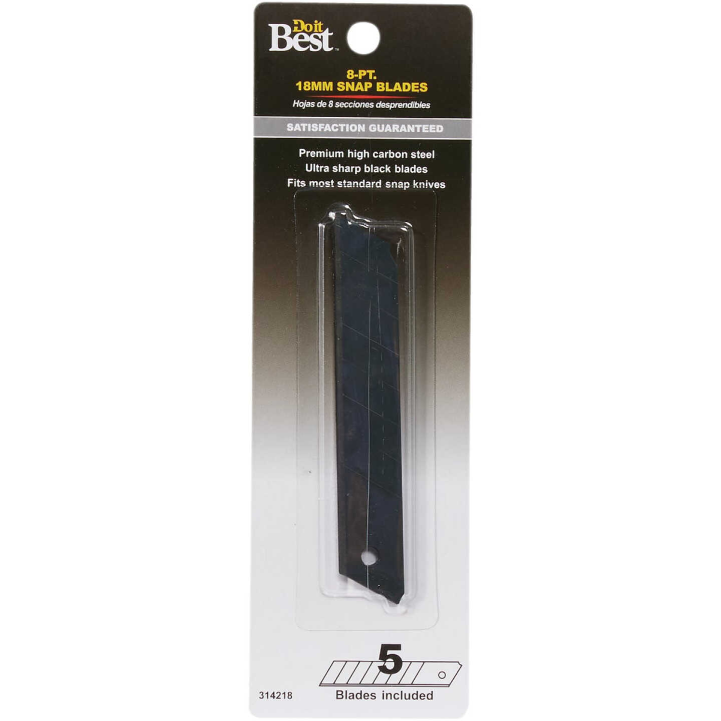 Do it Best 18 mm 8-Point Black Snap-Off Knife Blade (5-Pack) Image 1
