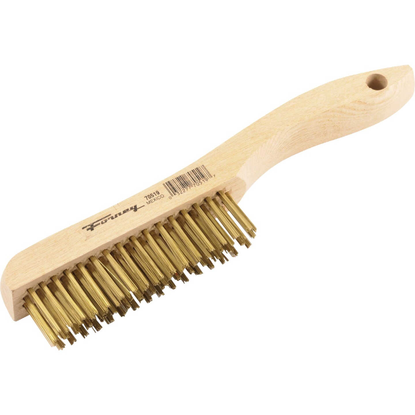 Forney 10-1/4 In. Shoe Handle Wire Brush with Brass Bristles Image 1