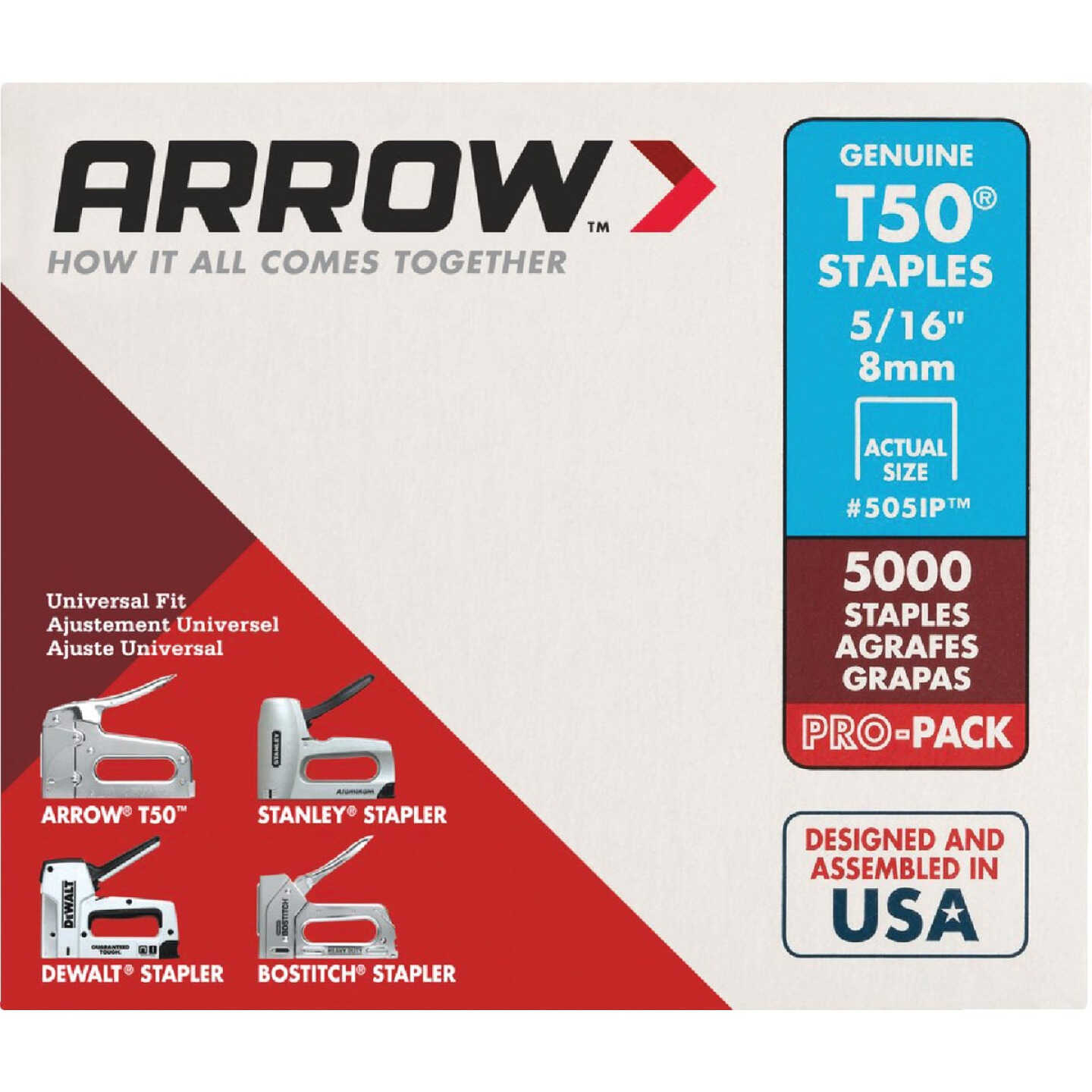 Arrow T50 Pro-Pack Heavy-Duty Staple, 5/16 In. (5000-Pack) Image 1