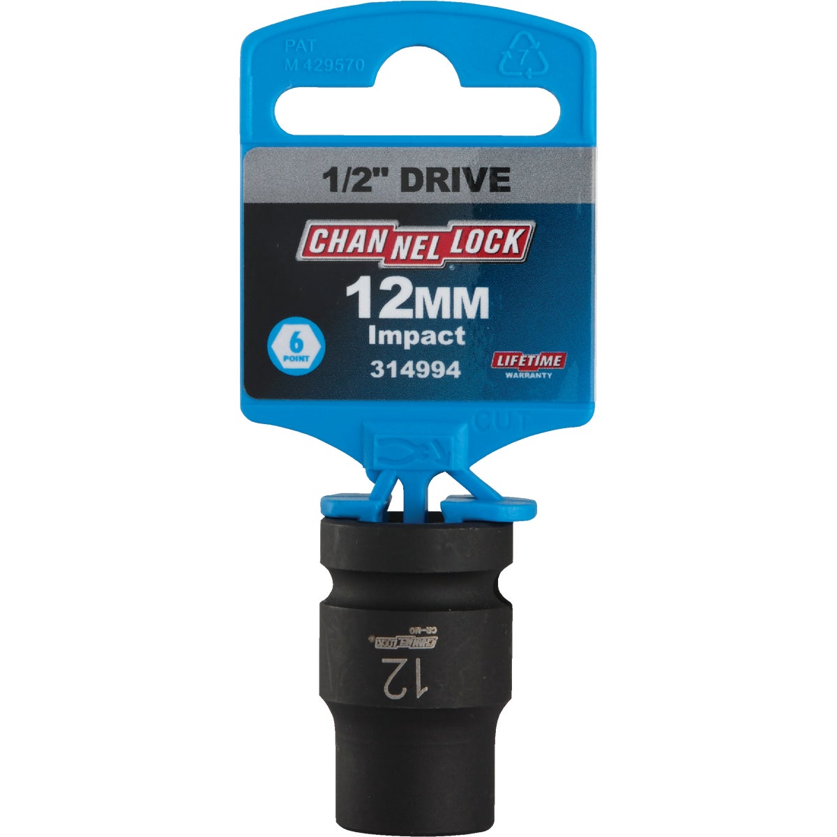 Channellock 1/2 In. Drive 12 mm 6-Point Shallow Metric Impact Socket Image 2