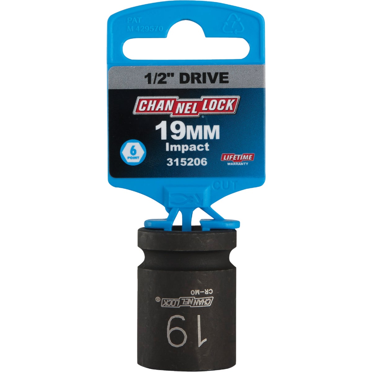 Channellock 1/2 In. Drive 19 mm 6-Point Shallow Metric Impact Socket Image 2