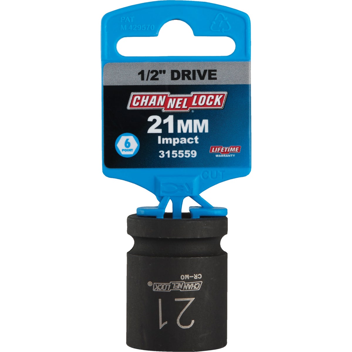 Channellock 1/2 In. Drive 21 mm 6-Point Shallow Metric Impact Socket Image 2