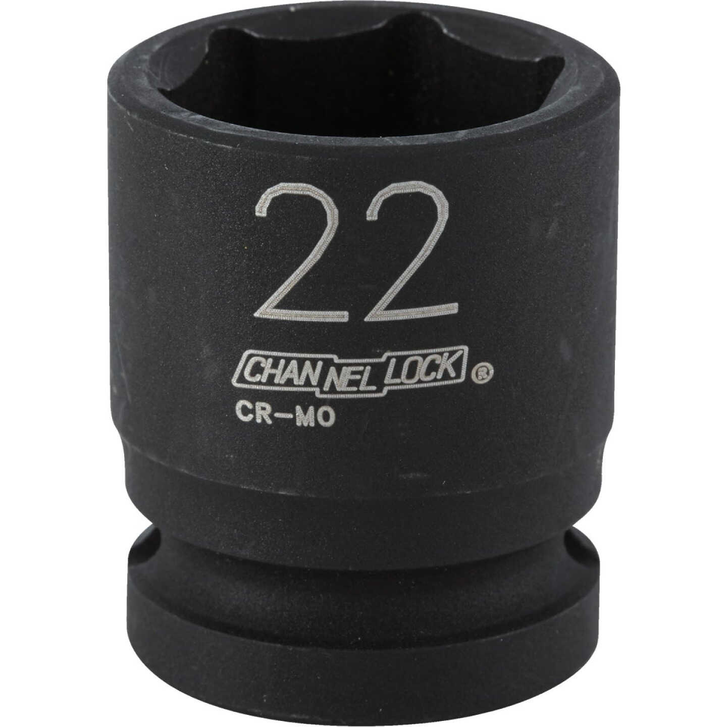 Channellock 1/2 In. Drive 22 mm 6-Point Shallow Metric Impact Socket Image 1