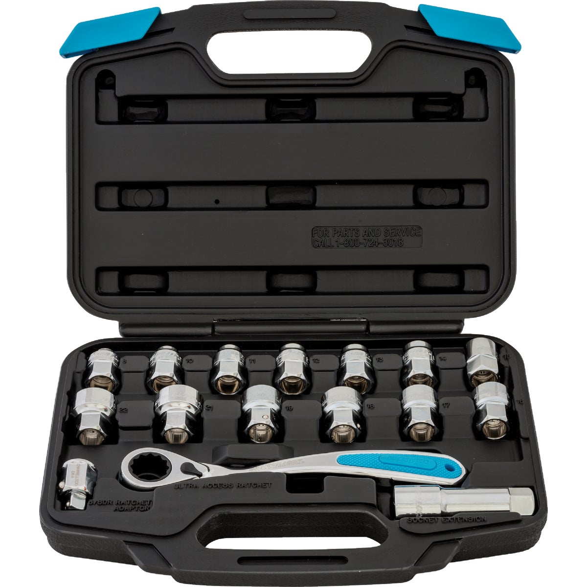 Channellock Standard/Metric 3/8 In. Ultra Access Socket & Ratchet Set (16-Piece) Image 1