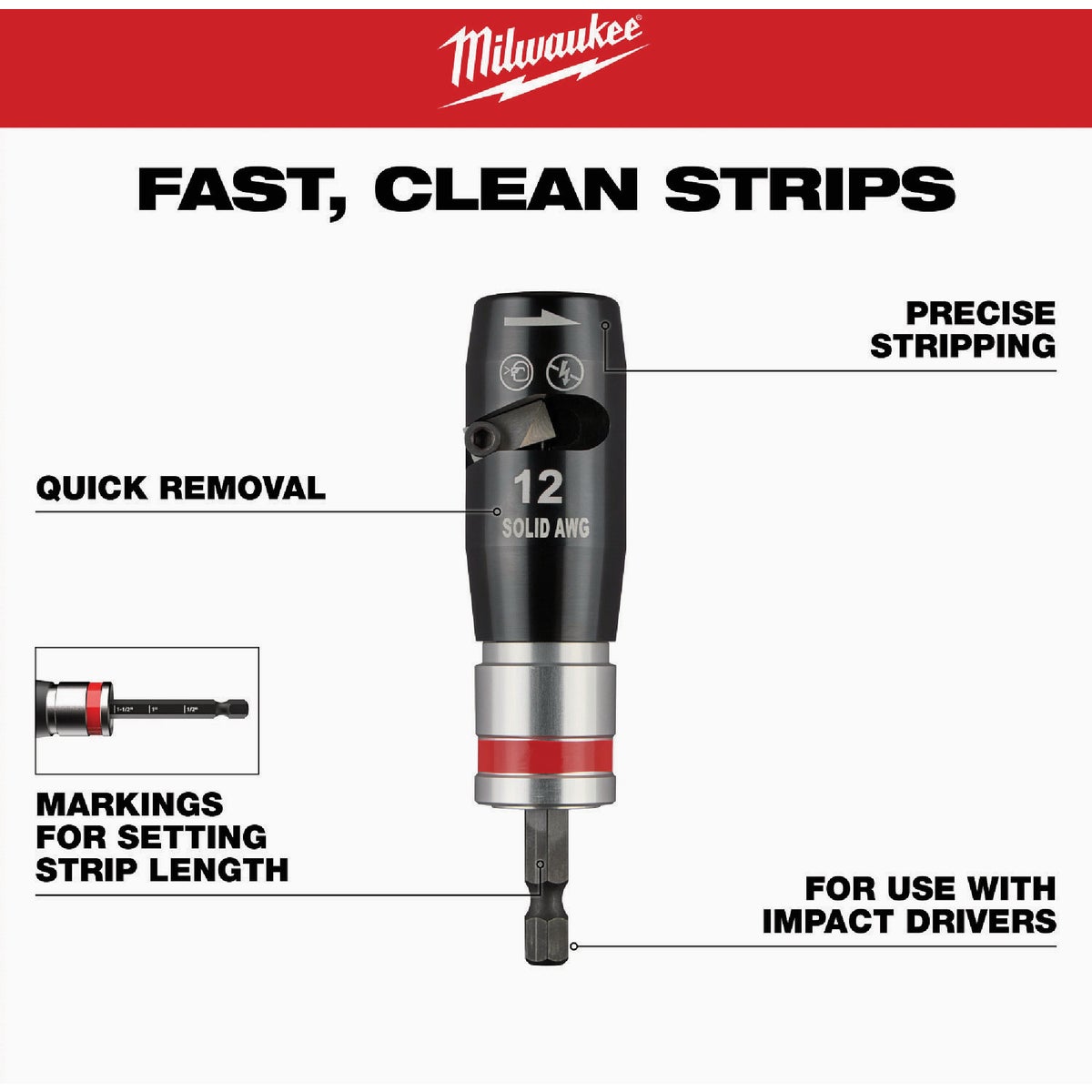 Milwaukee Solid Wire Stripper Set (2-Piece) Image 3