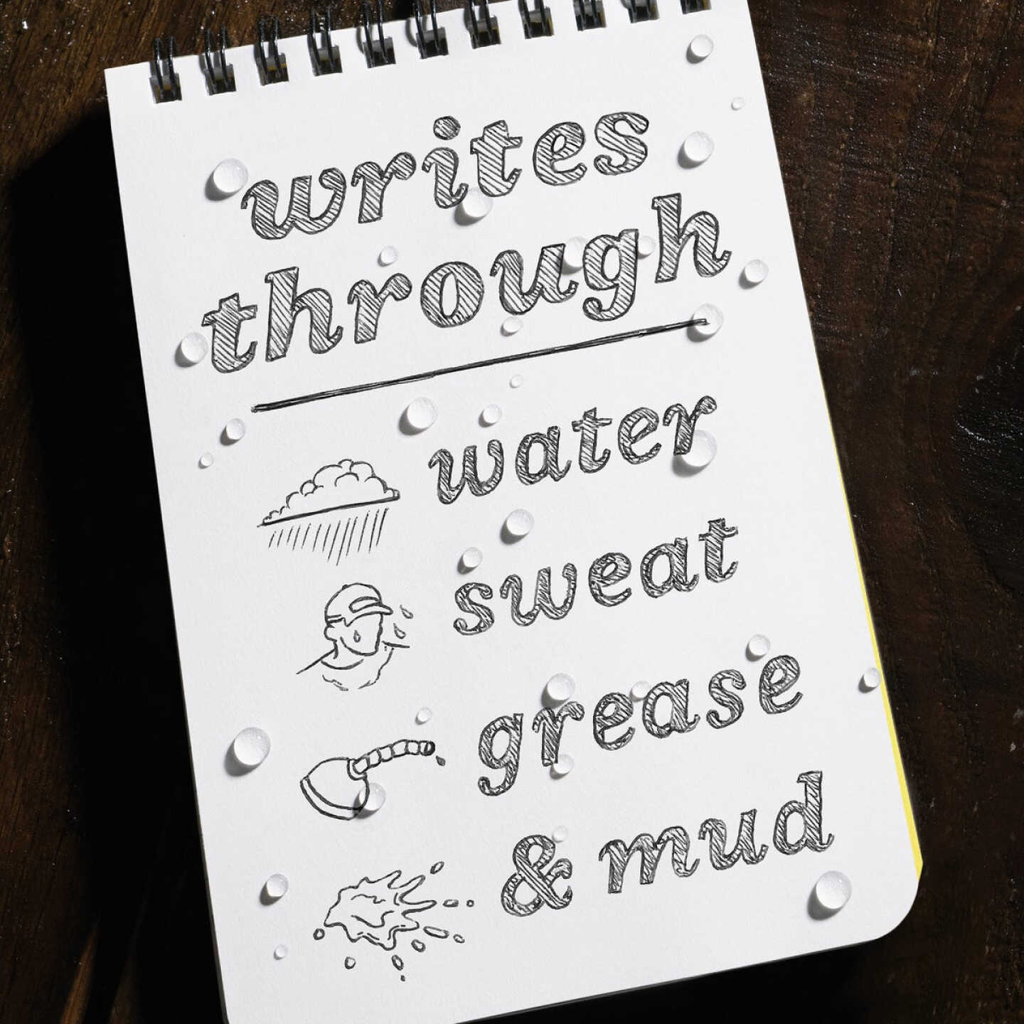 Rite in the Rain Weatherproof Orange Clicker Pen, Black Ink Image 3