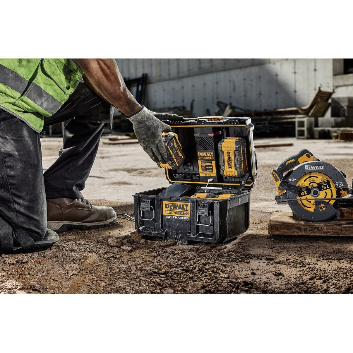 DEWALT ToughSystem 2.0 20V Lithium-Ion Battery Dual Port Charger Box Image 2