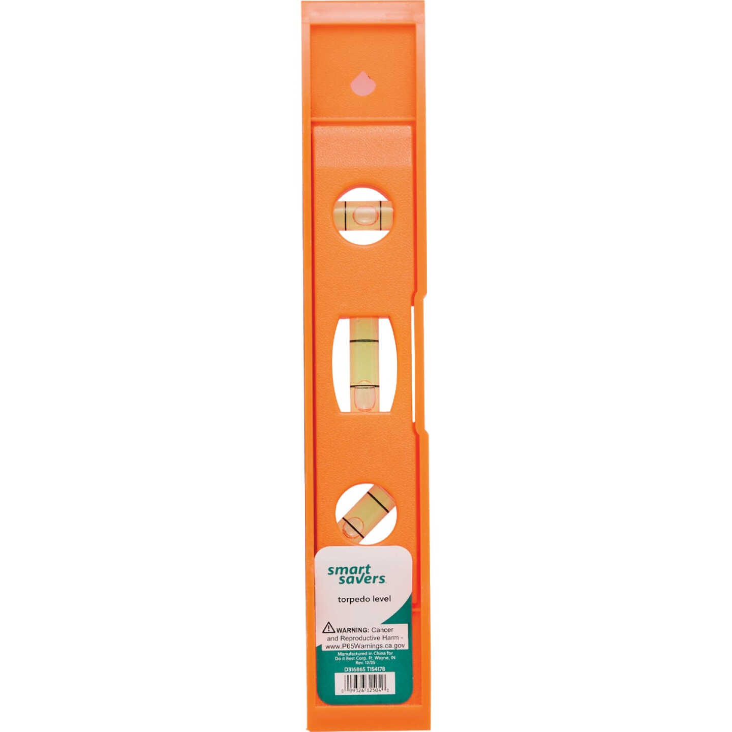Smart Savers 9 In. Plastic Torpedo Level Image 1