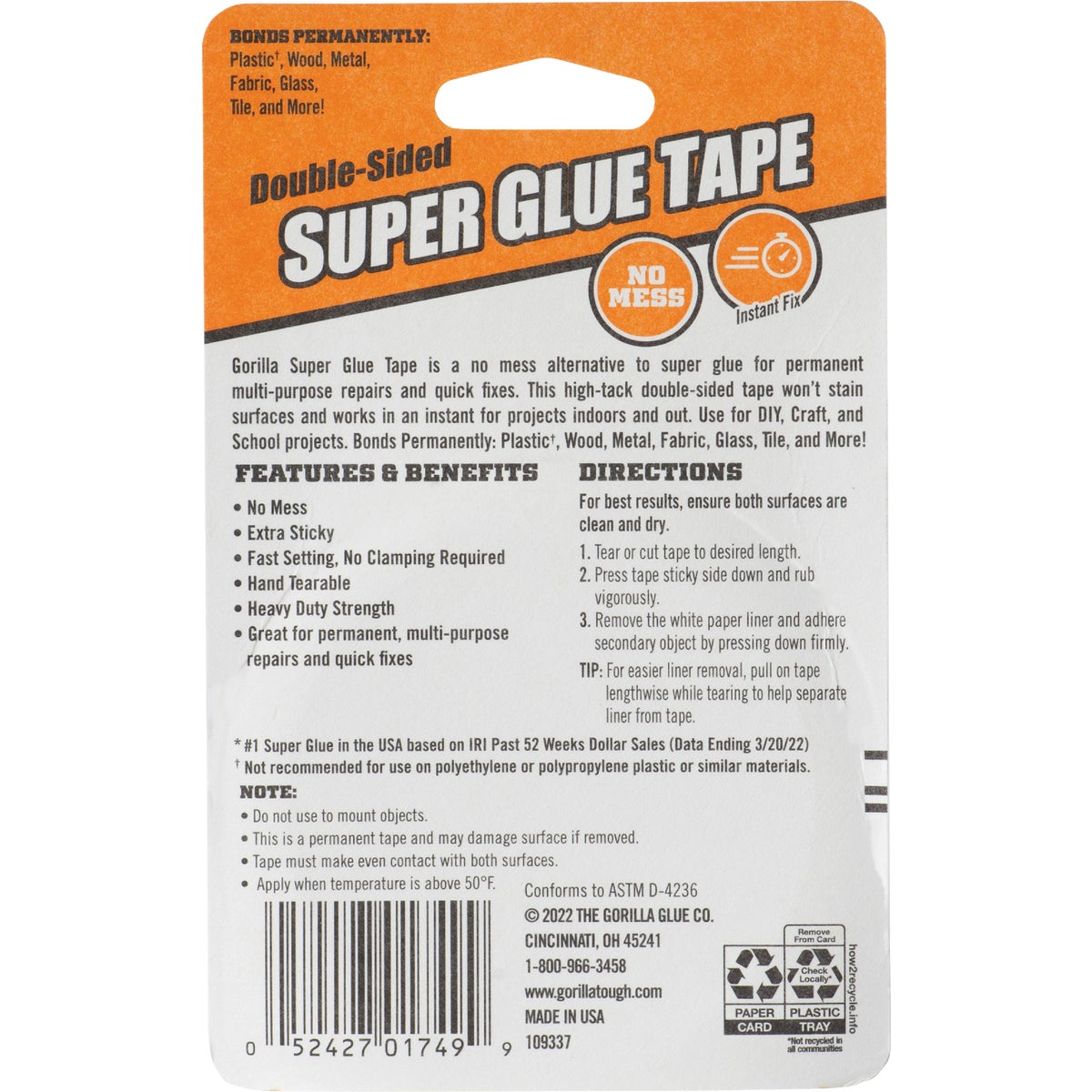 Gorilla 5/8 In. x 20 Ft. Super Glue Tape Image 5
