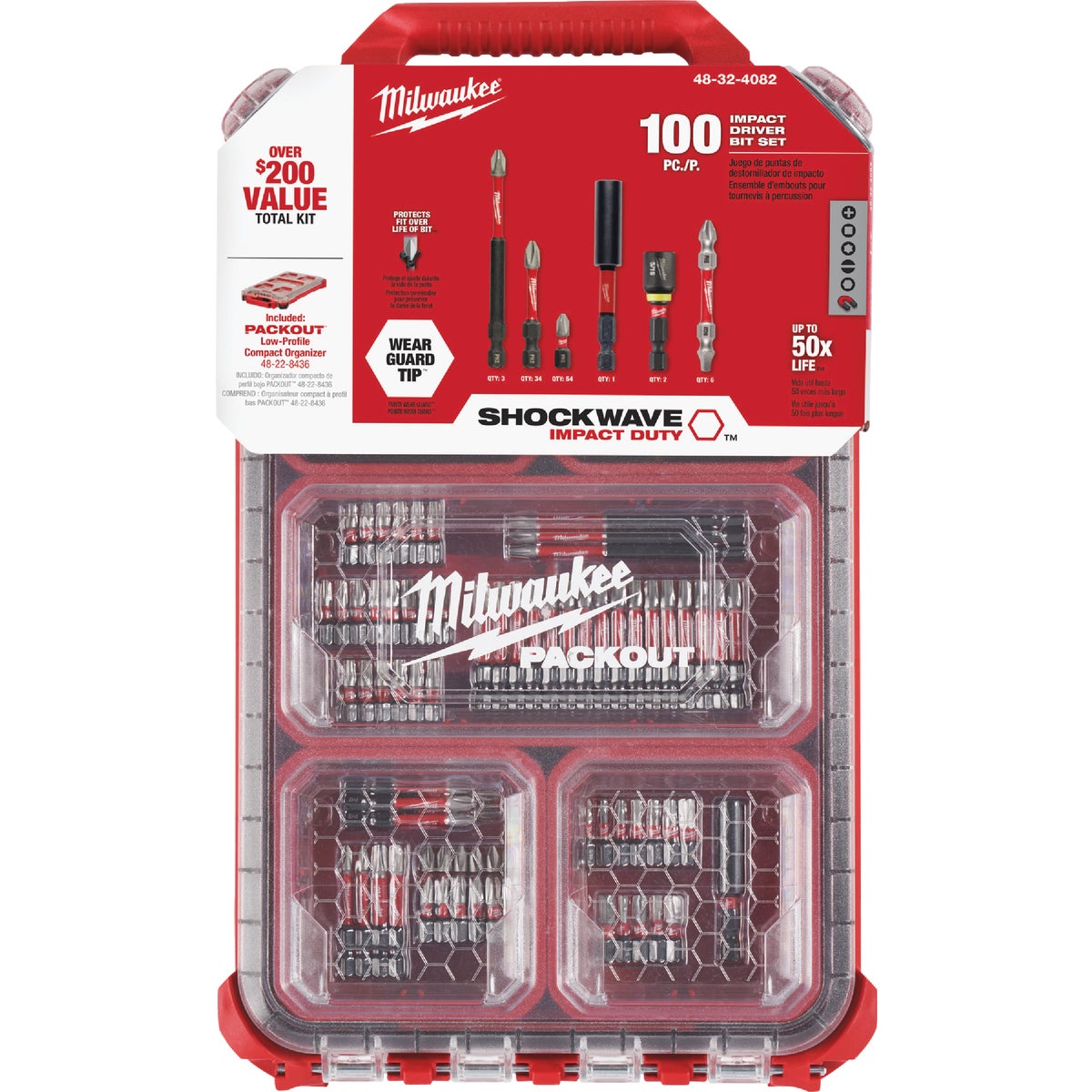 Milwaukee SHOCKWAVE PACKOUT Impact Screwdriver Bit Set (100-Piece) Image 2