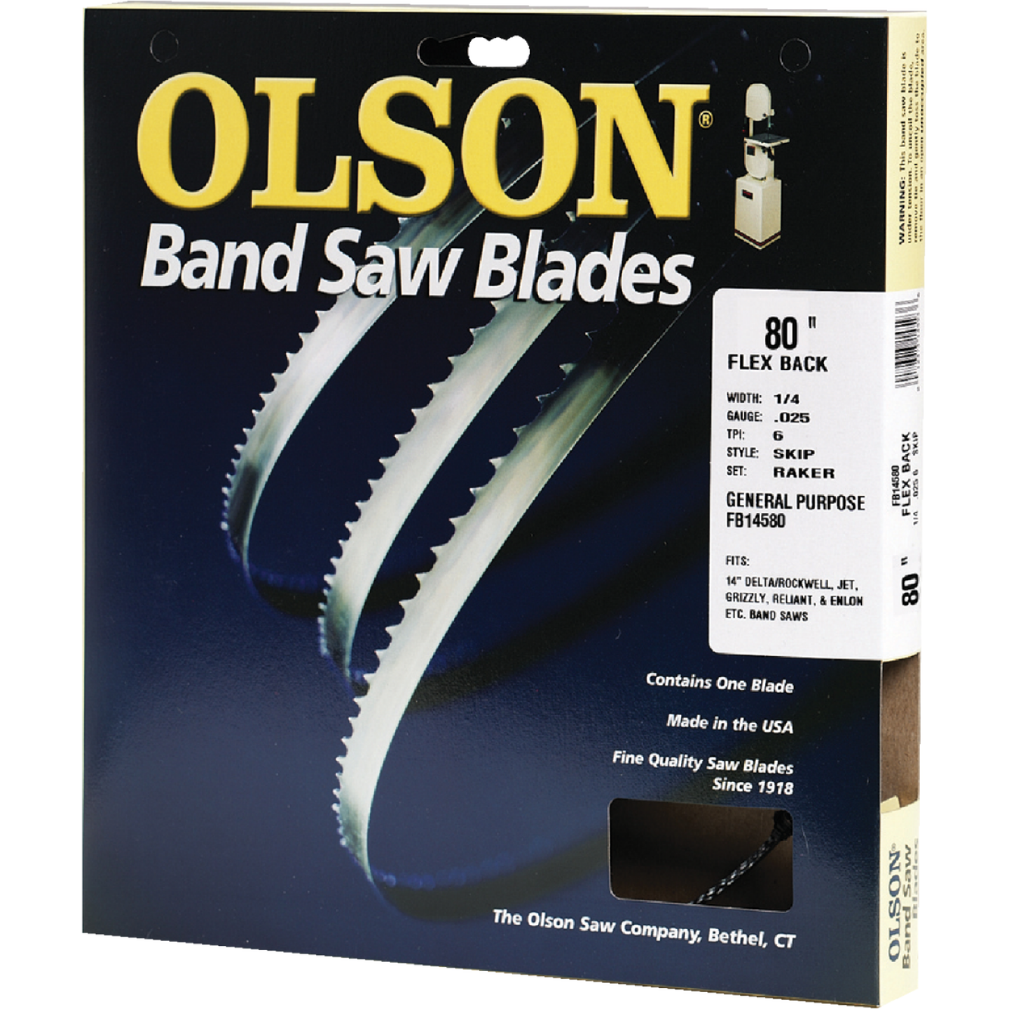 Olson 80 In. x 1/4 In. 6 TPI Skip Flex Back Band Saw Blade Image 1