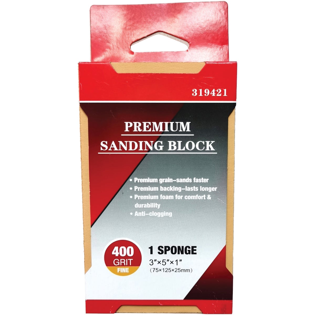Premium 3 In. x 5 In. x 1 In. 400 Grit Fine Sanding Sponge