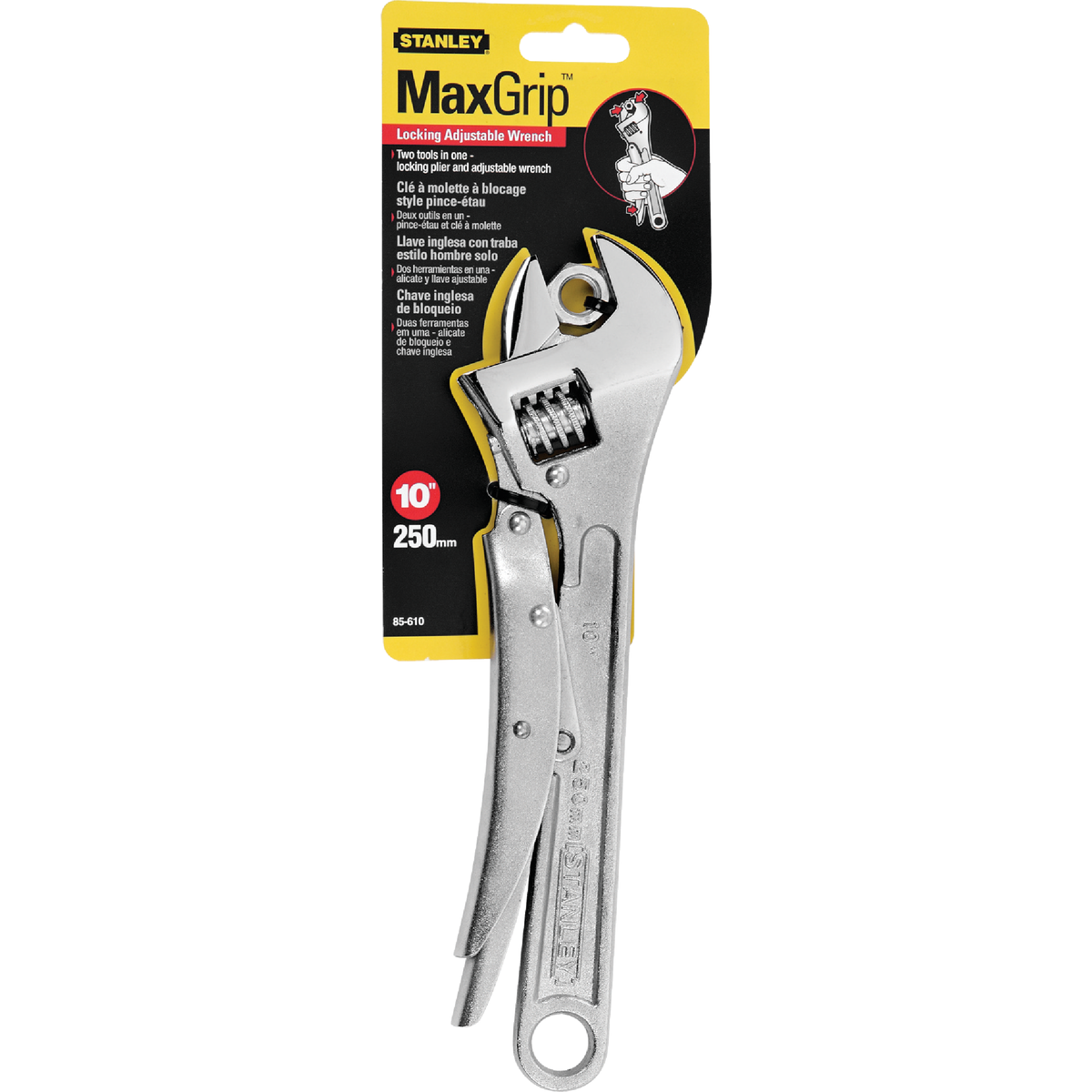 Stanley MaxGrip 10 In. Locking Adjustable Wrench Image 2