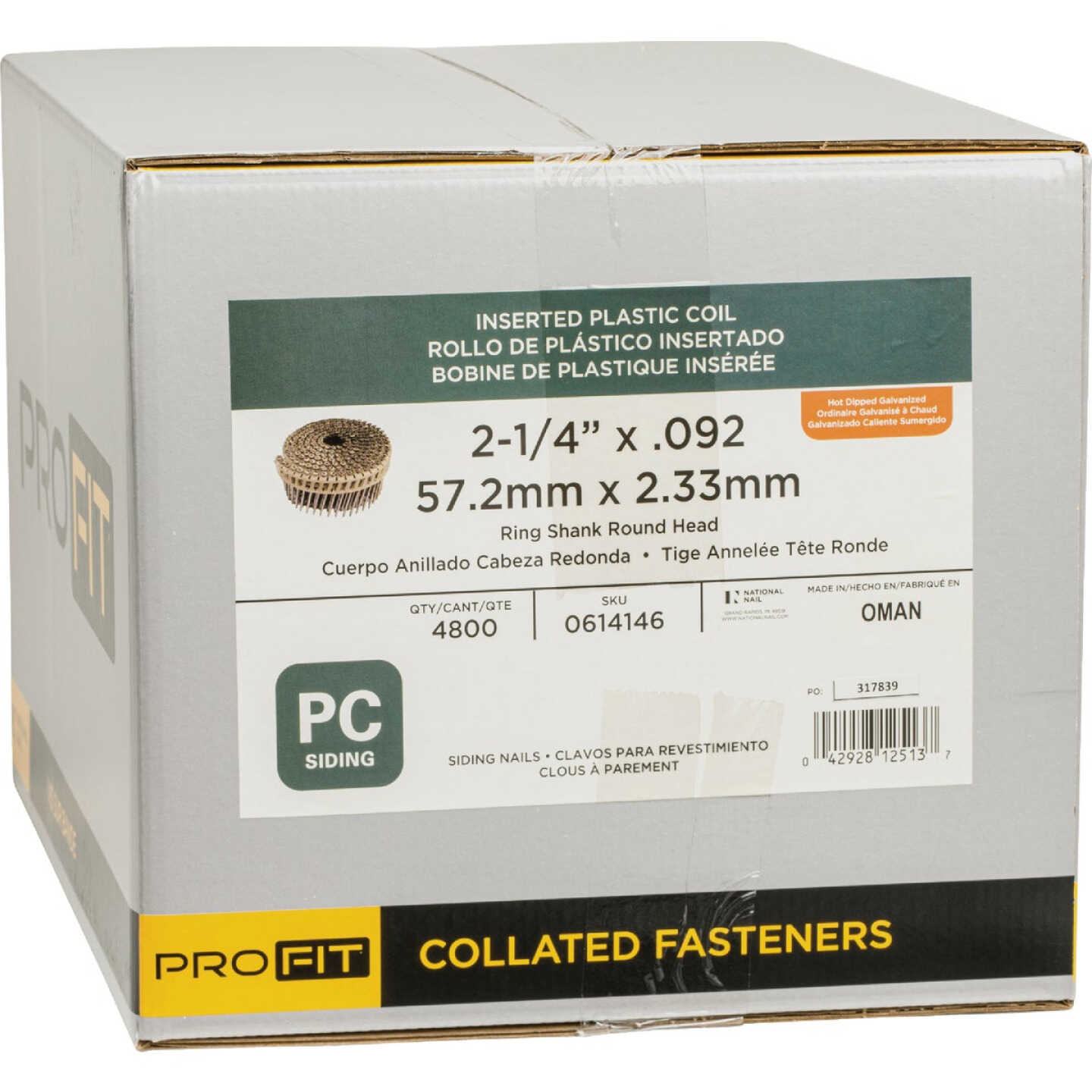 Pro-Fit 2-1/4 In. x .092 In. 15 Degree Plastic Strip Hot Dipped Galvanized Coil Siding Nail (4800 Ct.) Image 2