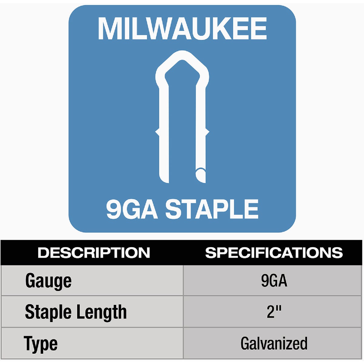 Milwaukee 2 In. 9 Ga. Galvanized Barbed Collated Fence Staple (960-Count) Image 4