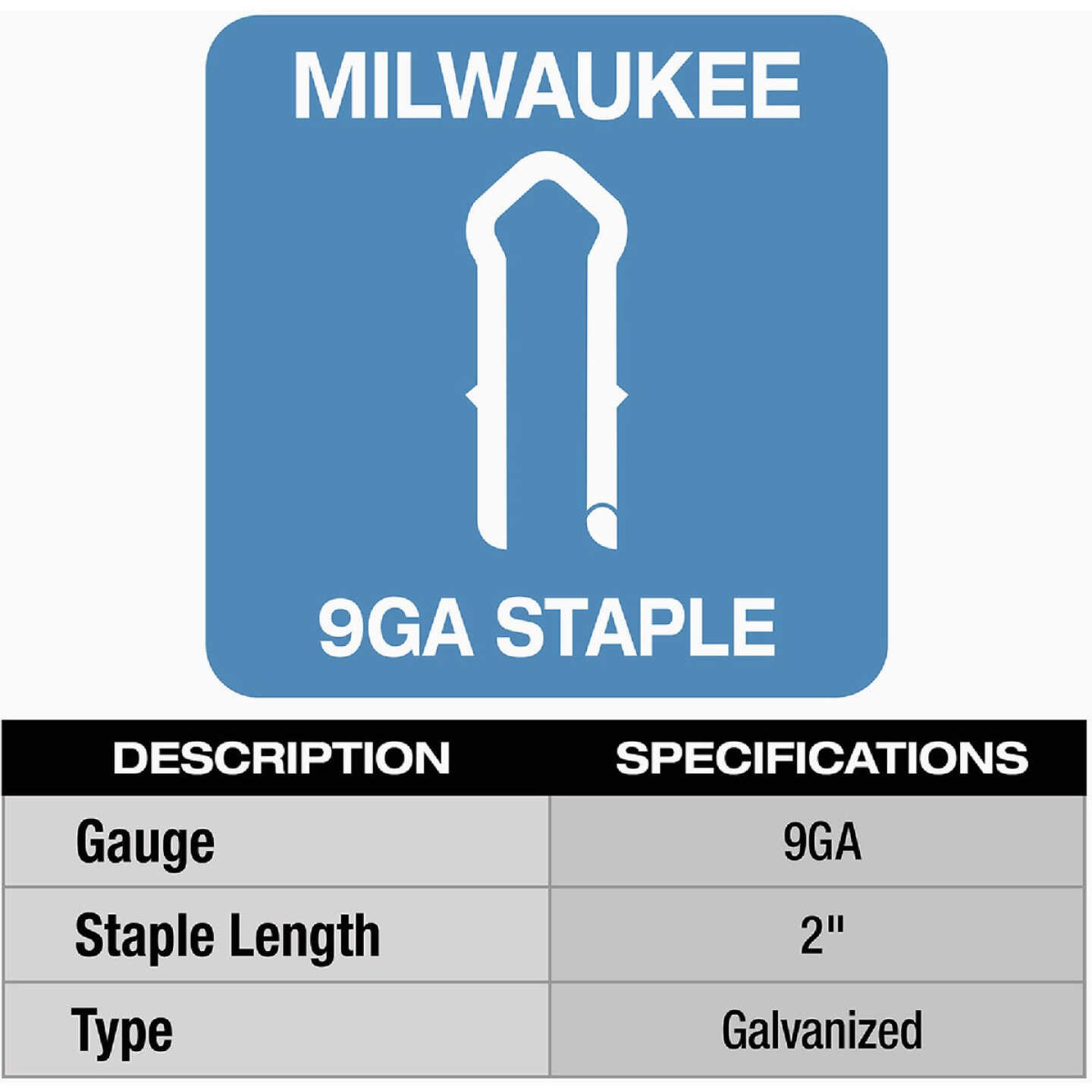 Milwaukee 2 In. 9 Ga. Galvanized Barbed Collated Fence Staple (960-Count) Image 4