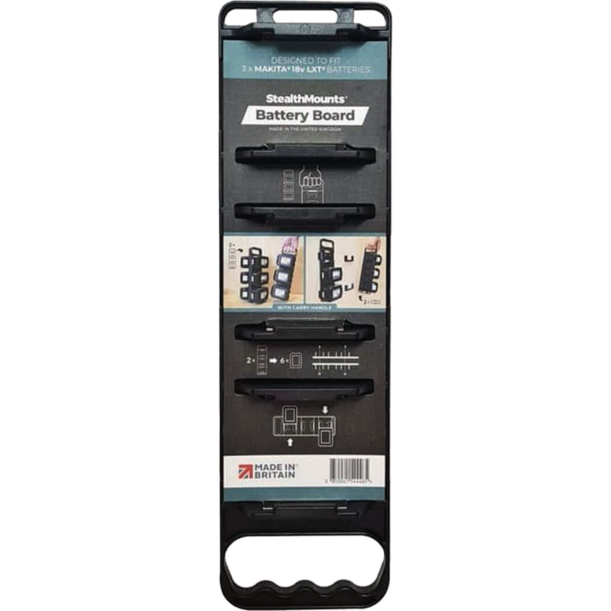StealthMounts Battery Board with Handle for Makita 18V LXT Batteries Image 1
