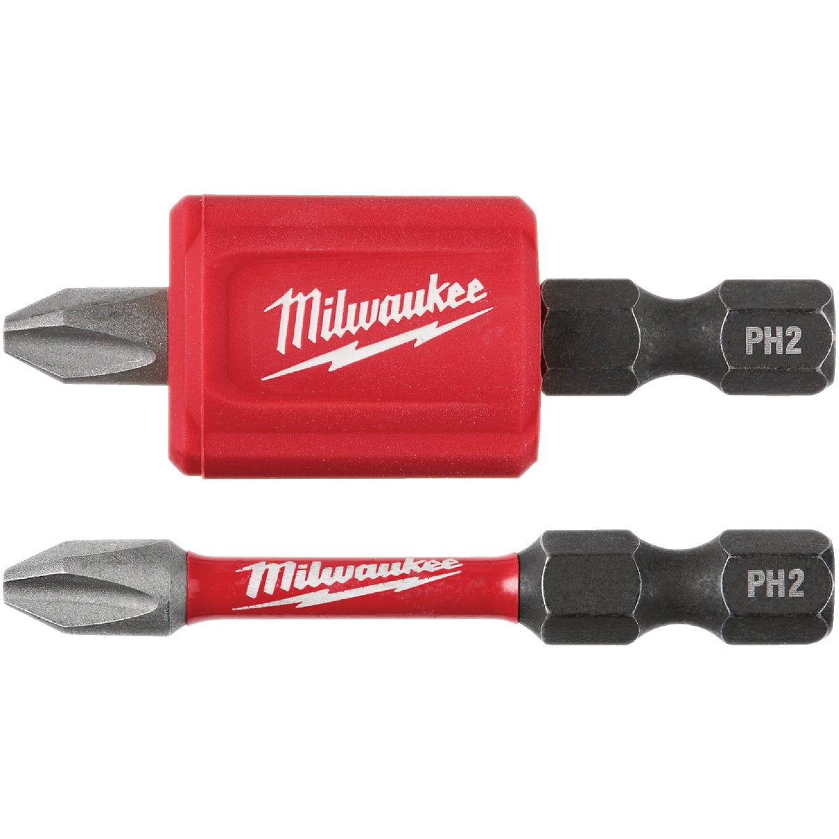 Milwaukee SHOCKWAVE Impact Duty Magnetizer Attachment with (2) PH2 Bits Image 1