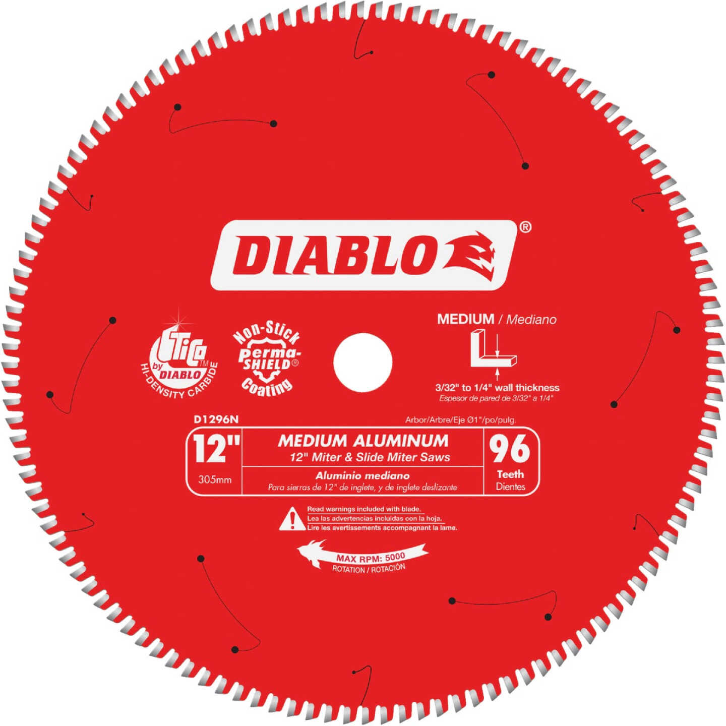 Diablo 12 In. 96-Tooth Aluminum Circular Saw Blade Image 1