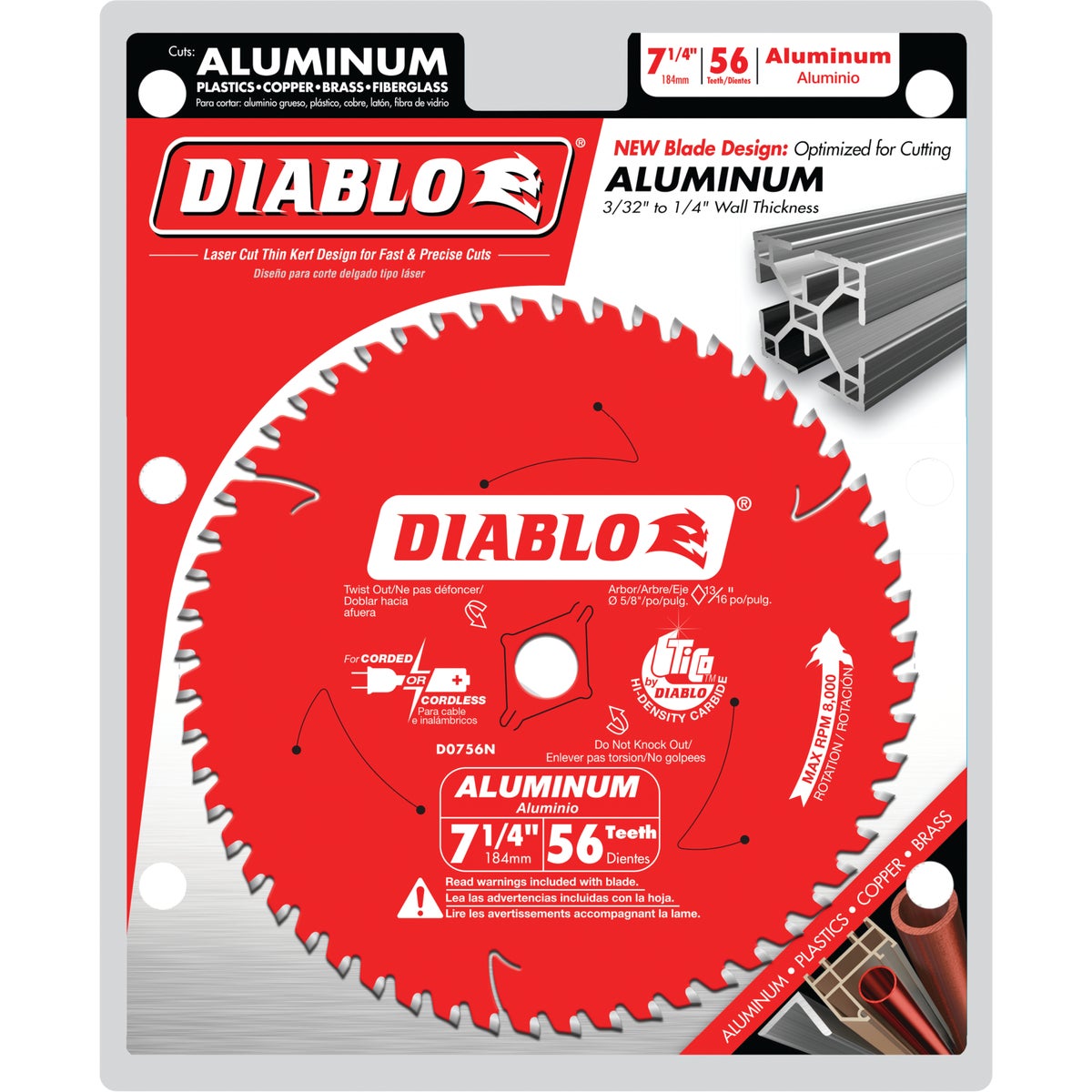 Diablo 7-1/4 In. 56-Tooth Aluminum Circular Saw Blade Image 2