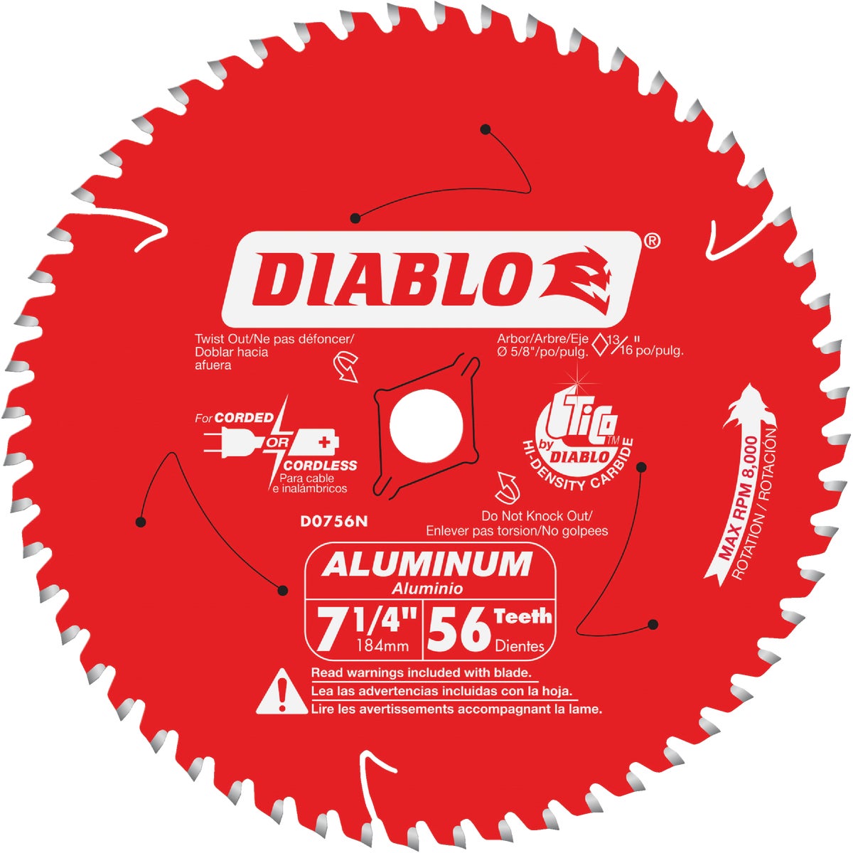 Diablo 7-1/4 In. 56-Tooth Aluminum Circular Saw Blade