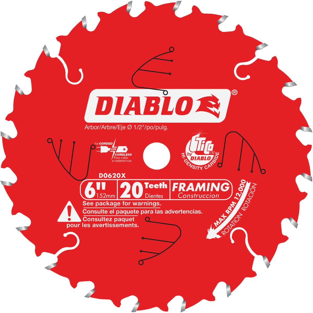 Diablo 6 In. 20-Tooth Framing Circular Saw Blade