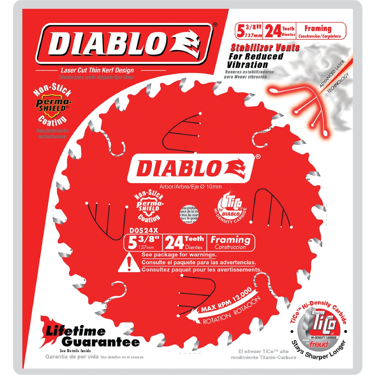 Diablo 5-3/8 In. 24-Tooth Framing Circular Saw Blade Image 2
