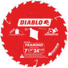 Diablo 7-1/4 In. 24-Tooth Framing Circular Saw Blade, Bulk Image 1