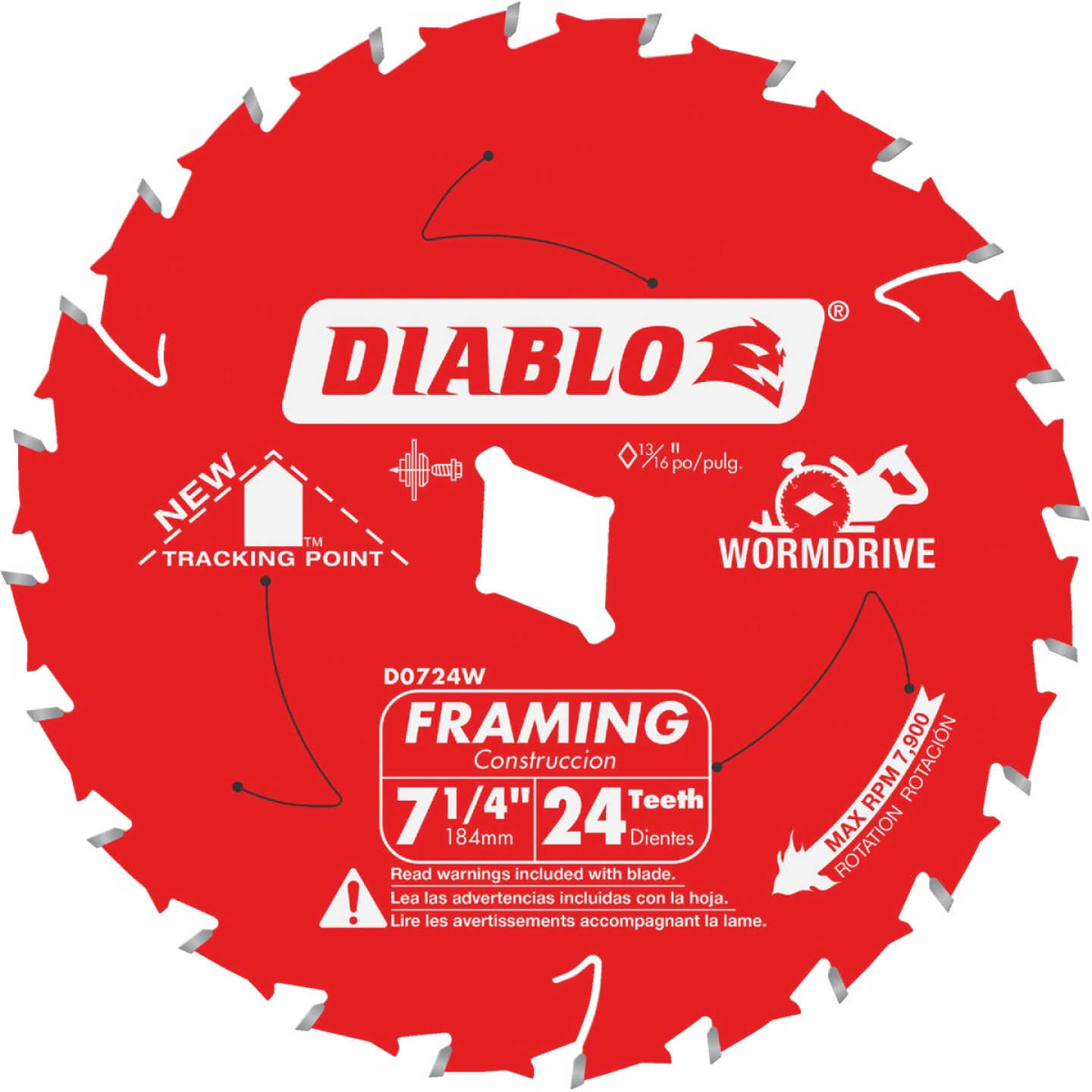 Diablo 7-1/4 In. 24-Tooth Framing Circular Saw Blade, Bulk Image 1