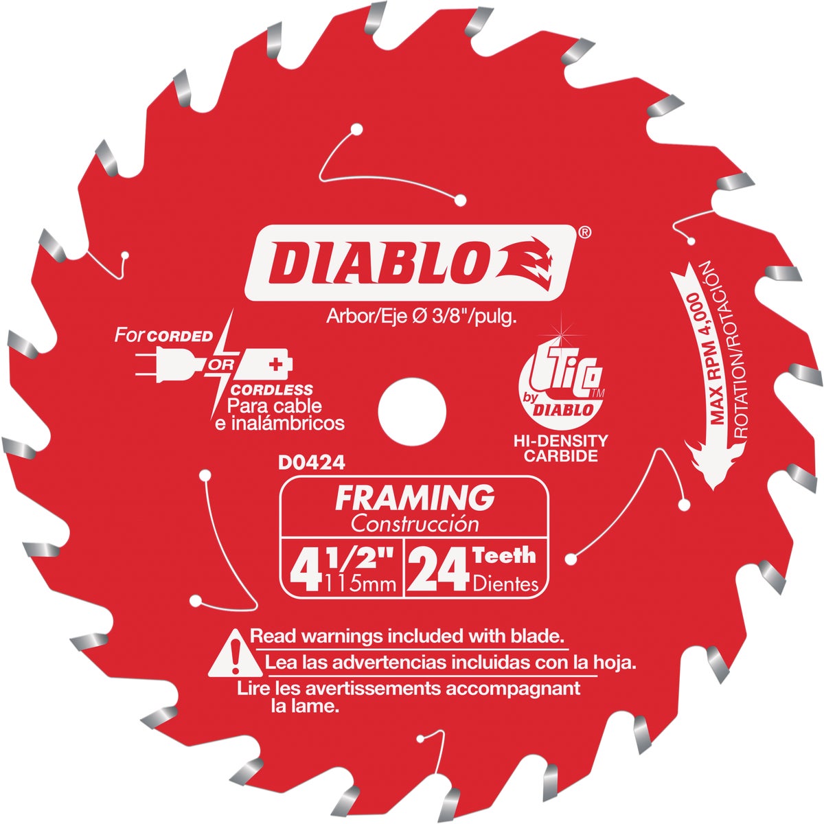 Diablo 4-1/2 In. 24-Tooth Framing Circular Saw Blade Image 1