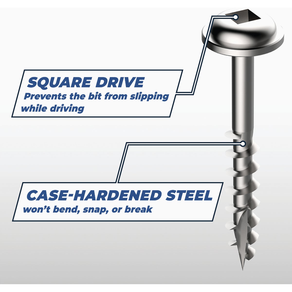 Kreg #8 x 2-1/2 In. Square Coarse Thread Maxi-Loc Head Zinc Pocket-Hole Screw (50 Ct.) Image 3