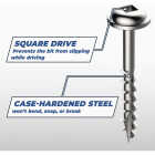 Kreg #8 x 2-1/2 In. Square Coarse Thread Maxi-Loc Head Zinc Pocket-Hole Screw (50 Ct.) Image 3